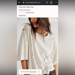 We The Free Cream short Sleeve Top with Braided Accents